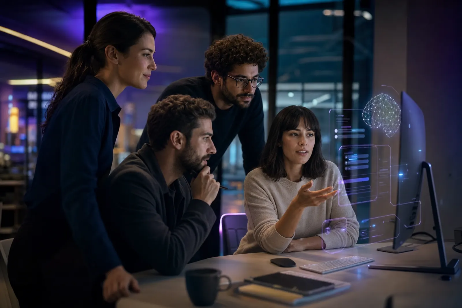 Equipo analizando procesos empresariales con apoyo de IA